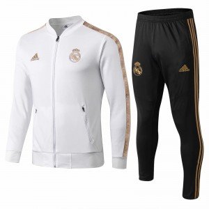Kit treinamento oficial Adidas Real Madrid 2019 2020 branco e preto